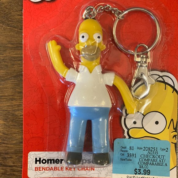 The Simpson's - Homer Simpson 2 1/2"  Bendable Keychain 2014 - Picture 2 of 4